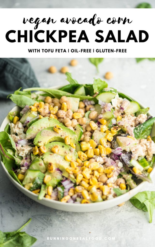 Avocado Corn Salad with Chickpeas - Running on Real Food