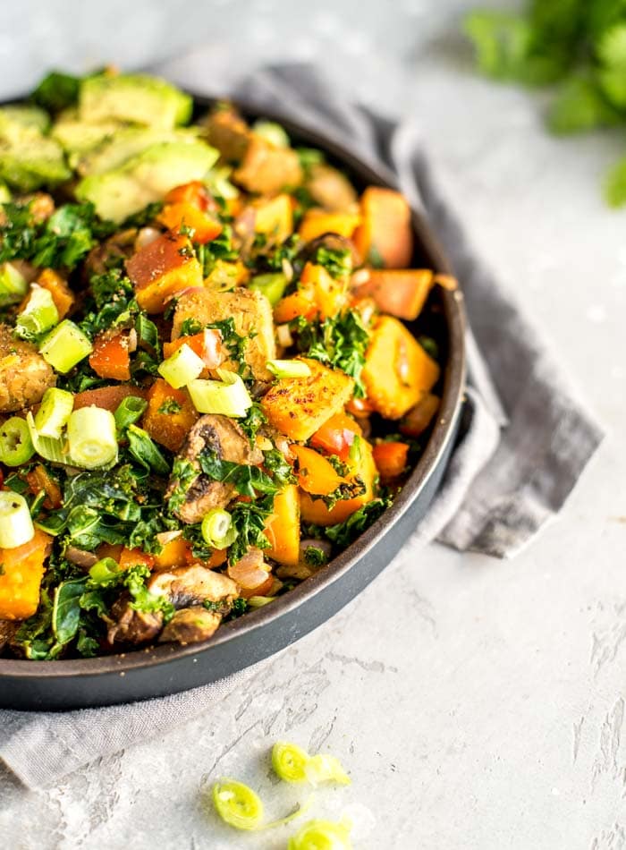 Sweet Potato Breakfast Hash with Tempeh - Running on Real Food