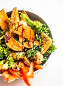 Vegan Sweet Potato Tofu Bowls with Broccoli - Running on Real Food