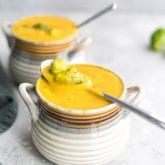 Vegan Broccoli Potato Cheese Soup - Running on Real Food