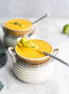 Vegan Broccoli Potato Cheese Soup - Running on Real Food