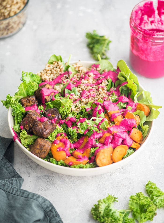 Vegan Tempeh Quinoa Macro Bowl Recipe - Running on Real Food