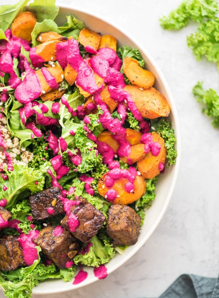 Vegan Quinoa Macro Bowl with Tempeh - Running on Real Food