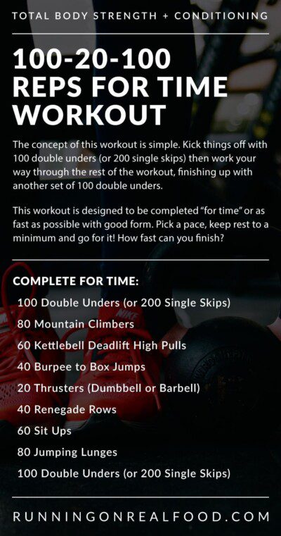 100-20-100 Reps For Time Workout - Running on Real Food