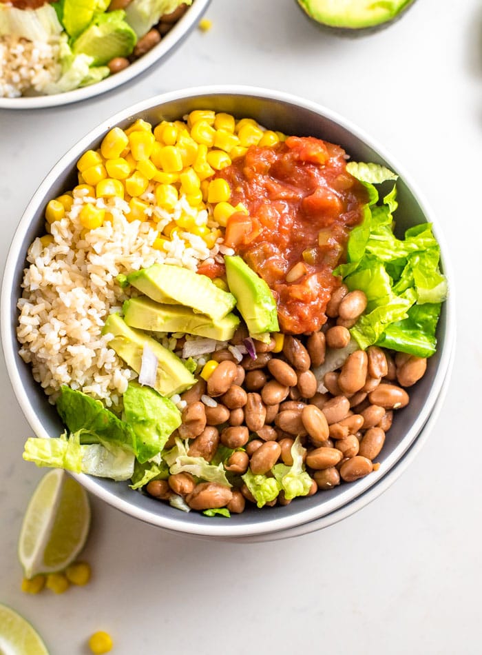 Healthy 6-Ingredient Brown Rice Burrito Bowl - Running on Real Food