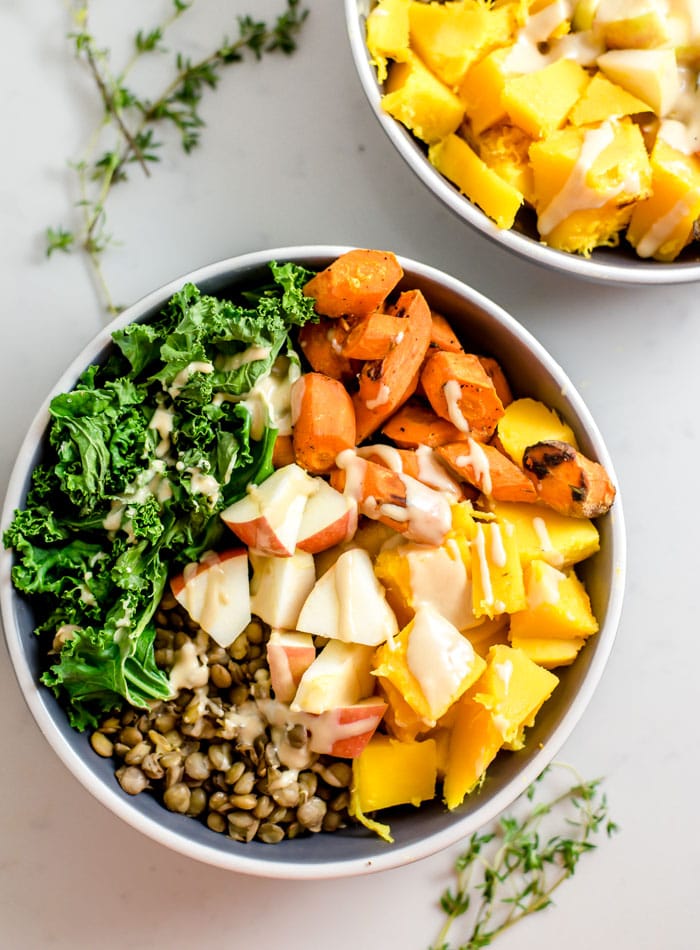 Healthy Vegan Fall Harvest Bowl - Running on Real Food Recipes