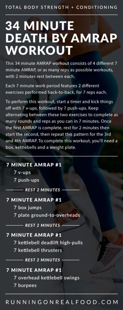 34 Minute Death by AMRAP Workout - Running on Real Food