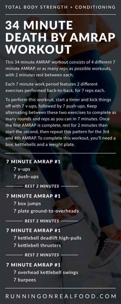 34 Minute Death by AMRAP Workout - Running on Real Food Workouts