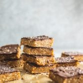 Vegan No-Bake Cashew Tahini Bars with Chocolate - Running on Real Food