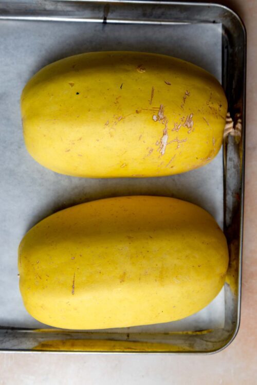 Vegan Spaghetti Squash with Tofu and Peanut Sauce - Running on Real Food