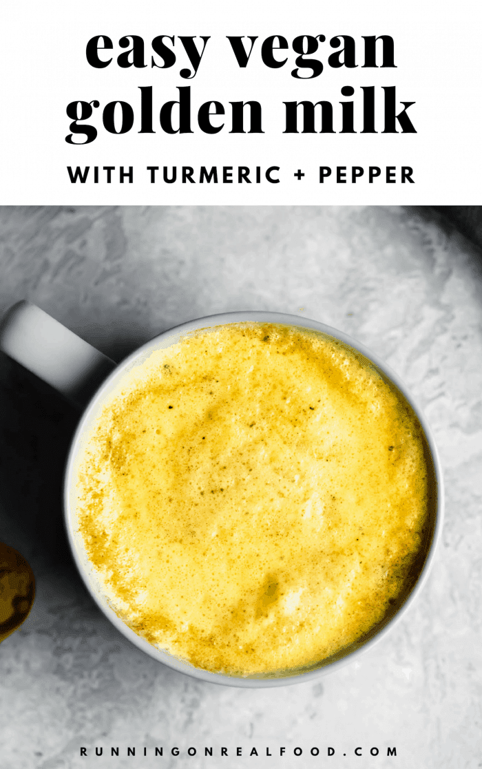 Turmeric Golden Milk Latte with Almond Milk and Black Pepper
