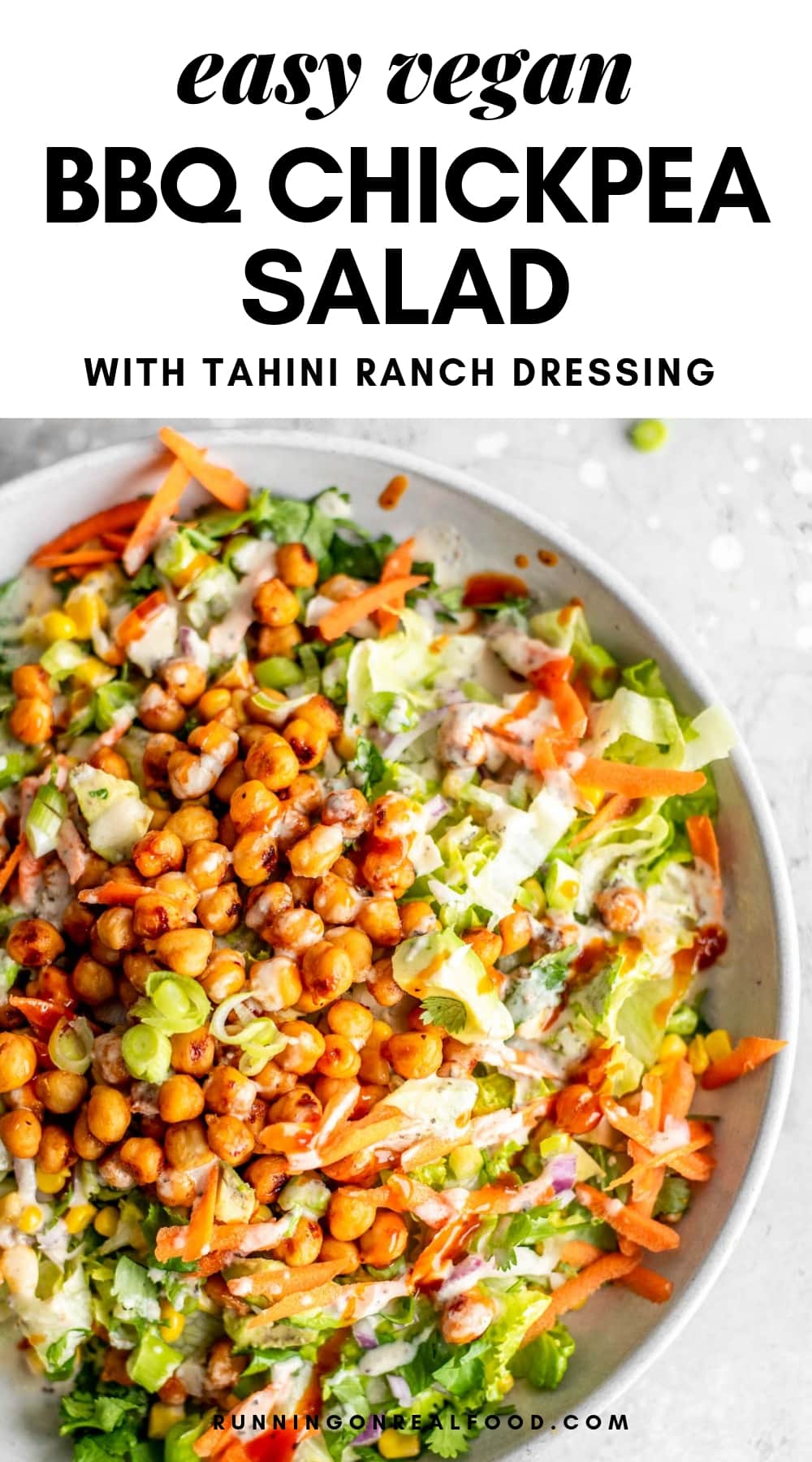 Vegan BBQ Chickpea Salad with Ranch Dressing