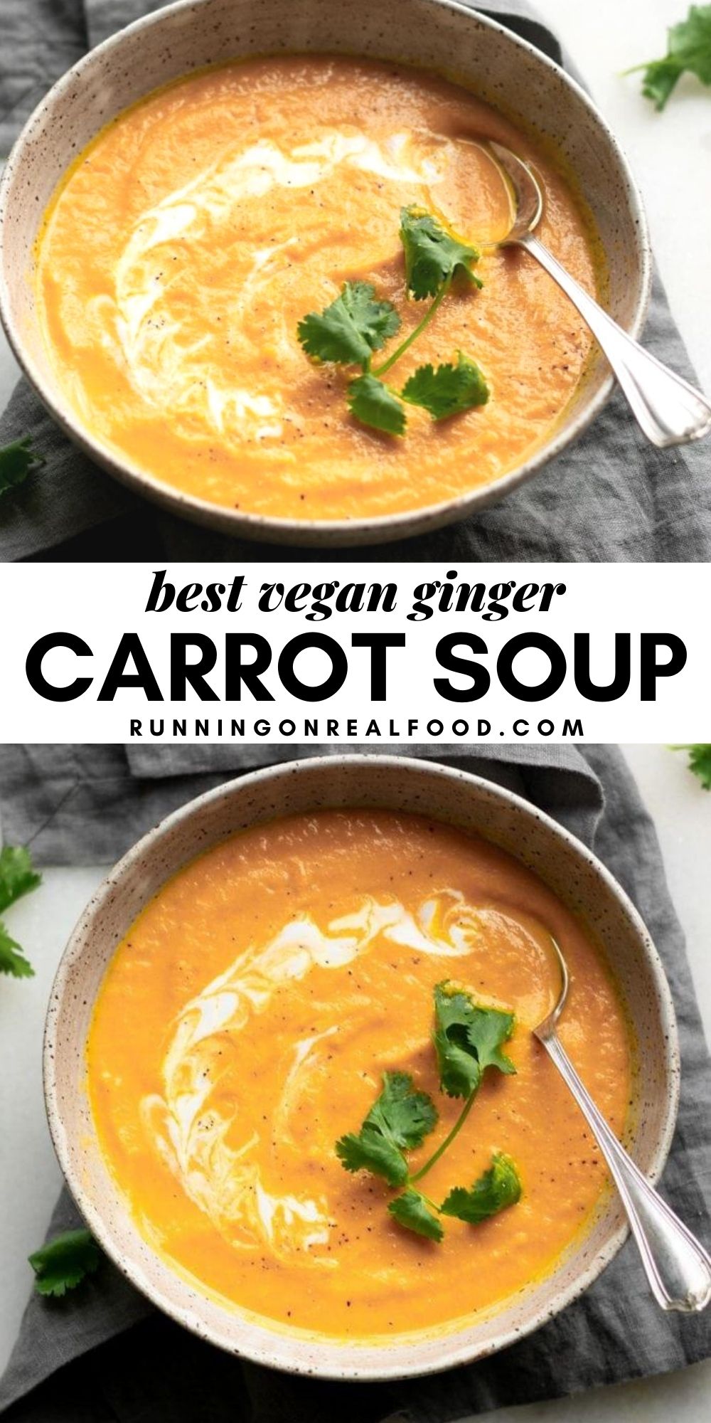 Coconut Ginger Carrot Soup {Vegan} - Running on Real Food