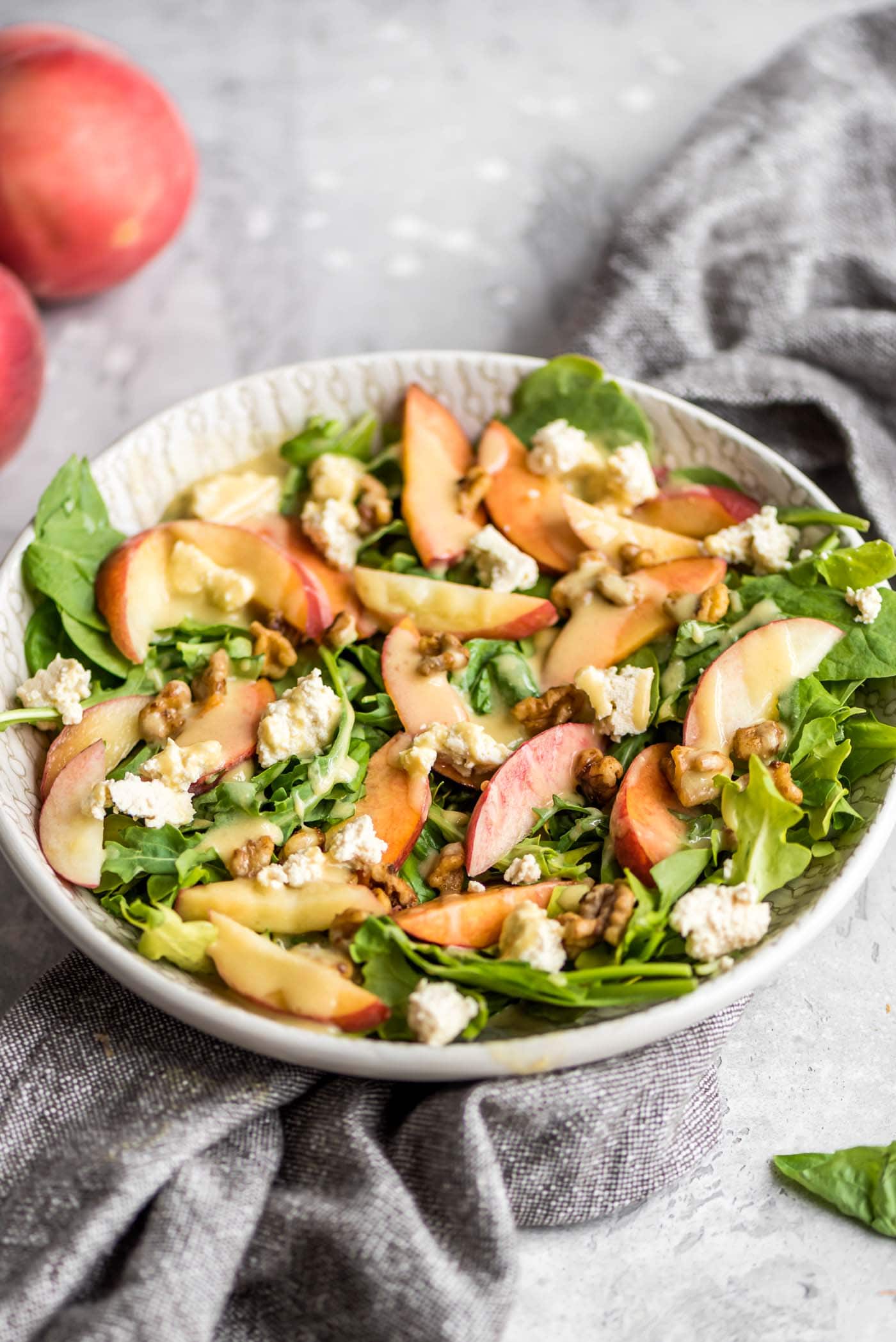 Summer Peach Salad Recipe - Running on Real Food