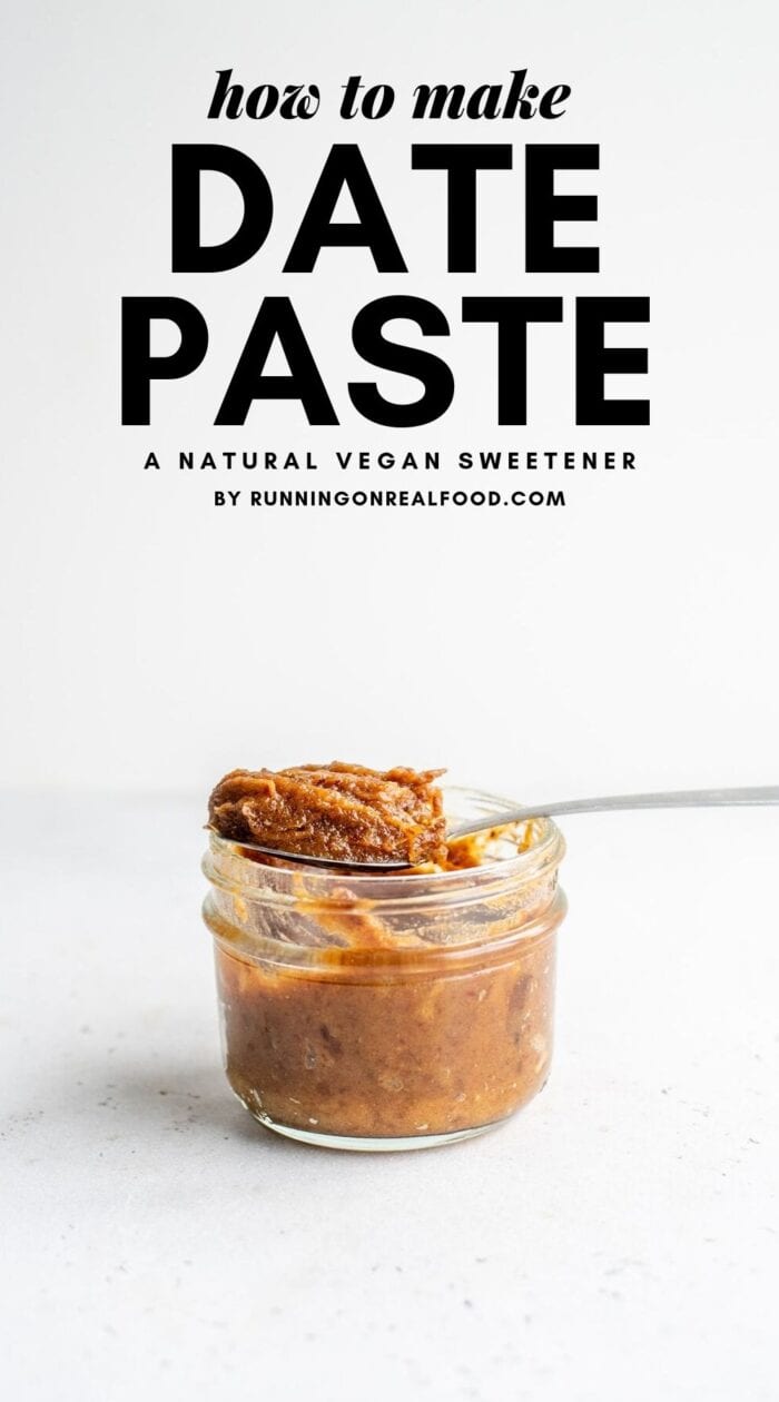 Pinterest graphic with text overlay for how to make date paste.