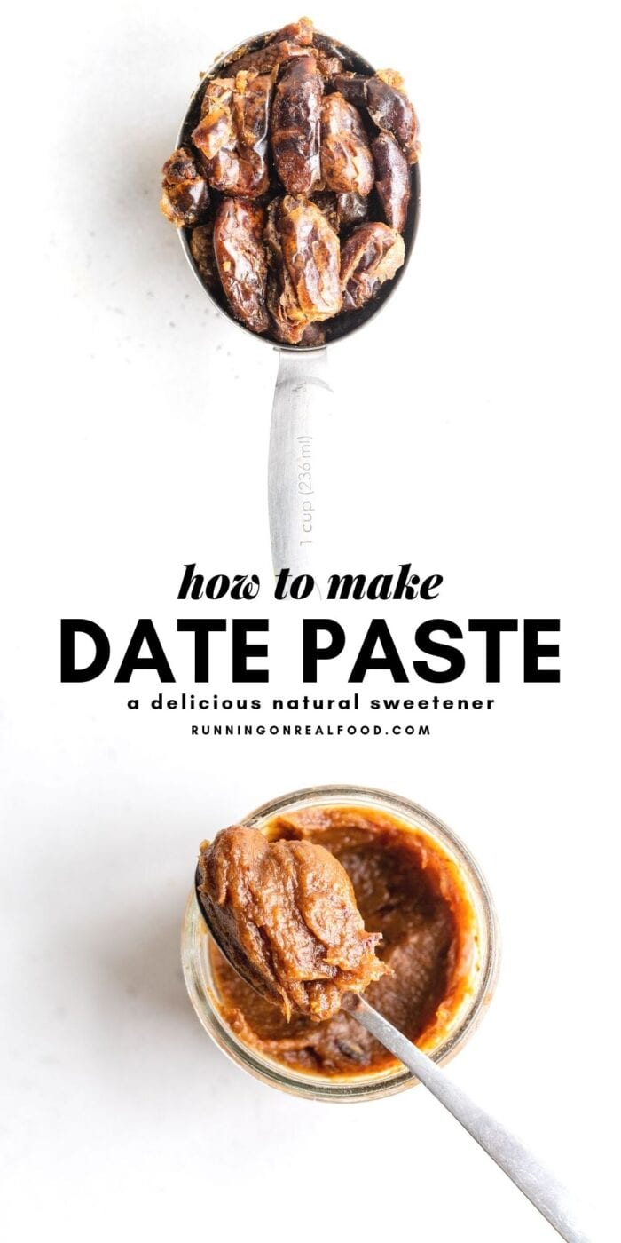 Pinterest graphic with text overlay for how to make date paste.