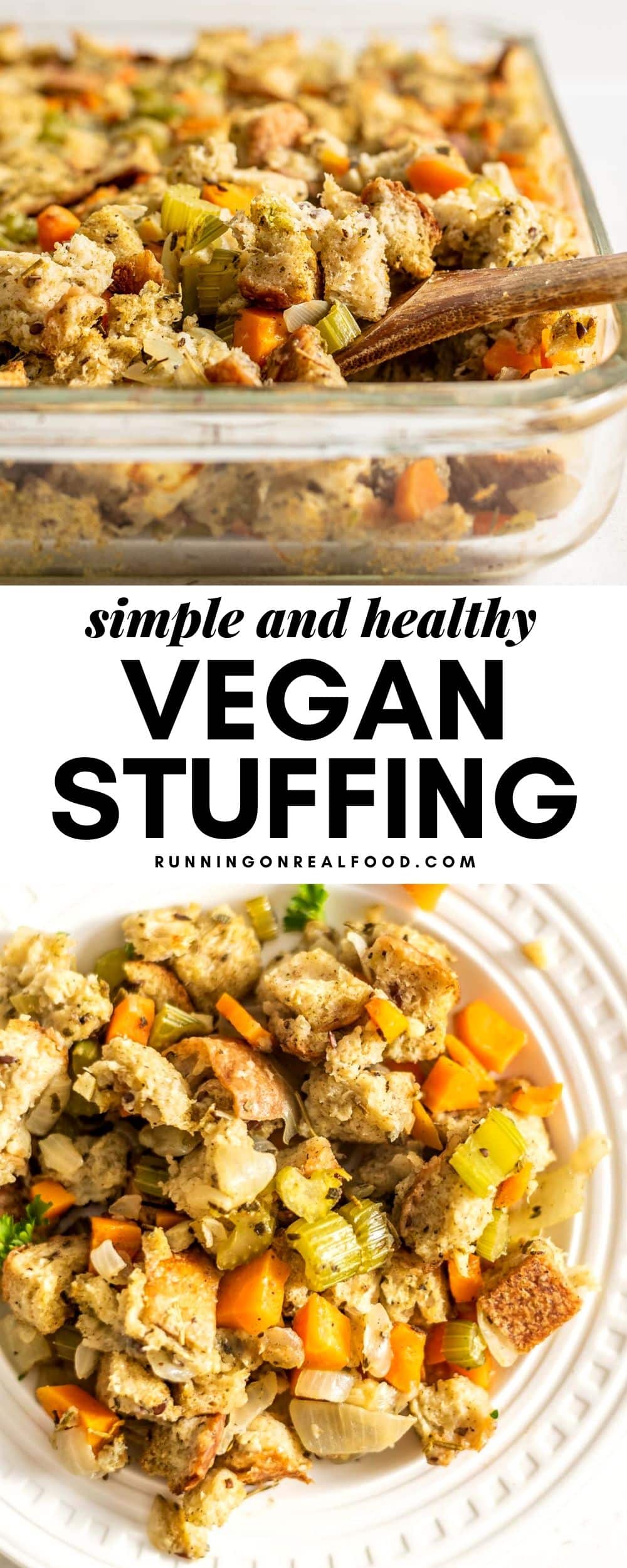 Easy Vegan Stuffing Recipe - Running on Real Food