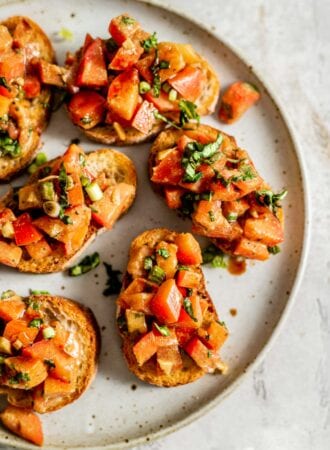 Easy Vegan Bruschetta Recipe - Running on Real Food