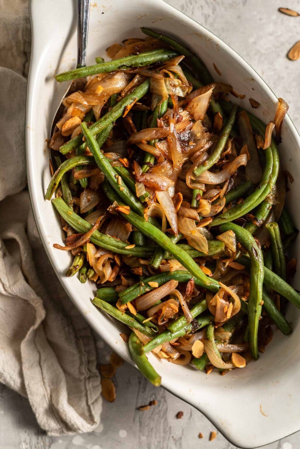 Sautéed Green Beans with Garlic and Onions Running on Real Food