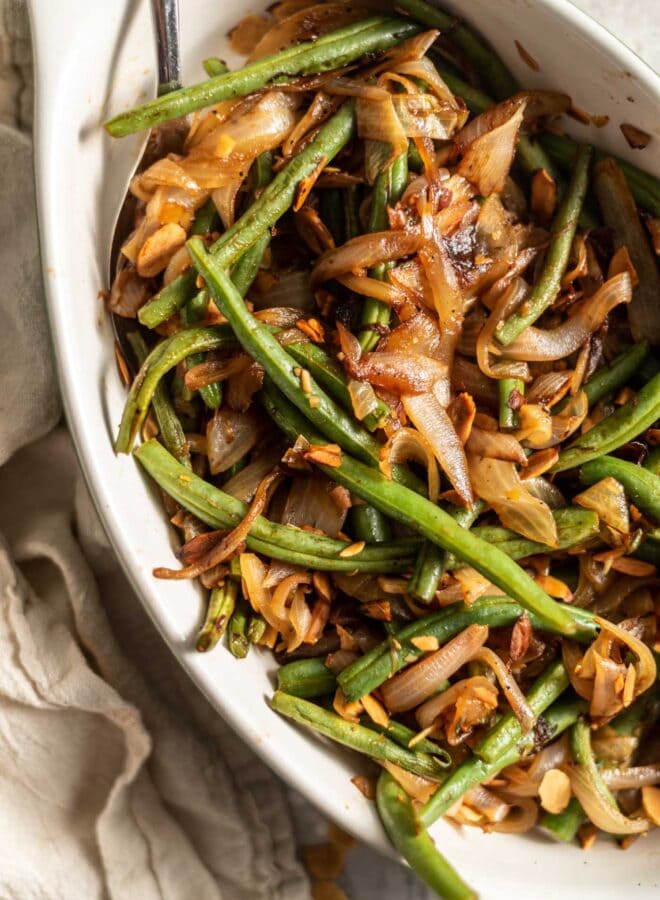 Sautéed Green Beans with Garlic and Onions - Running on Real Food