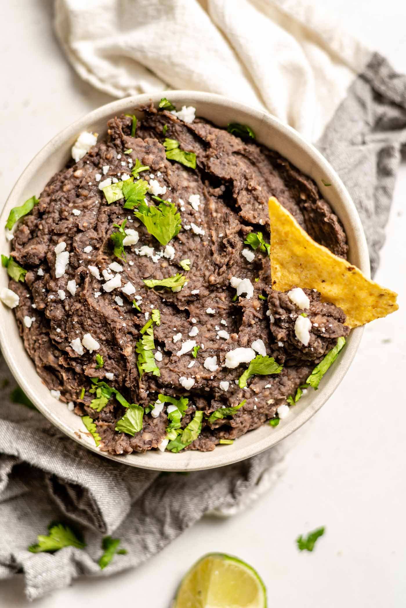 Instant Pot Refried Black Beans - Running on Real Food