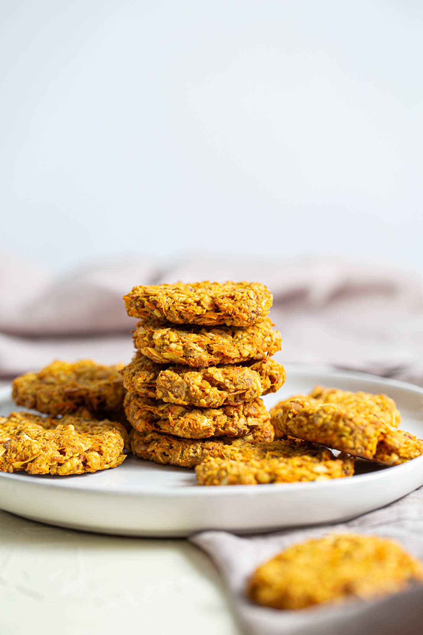 Vegan Turmeric Carrot Oatmeal Cookies (sweetened with maple syrup)