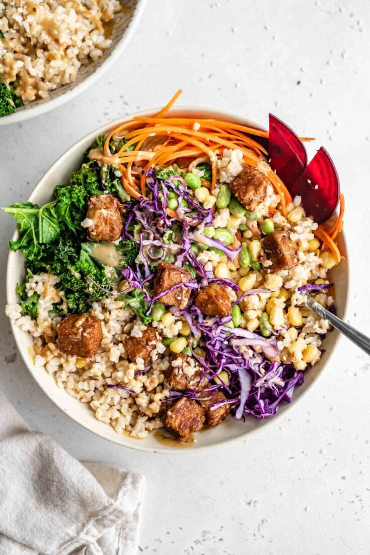 Vegan Tempeh Buddha Bowl - Running on Real Food