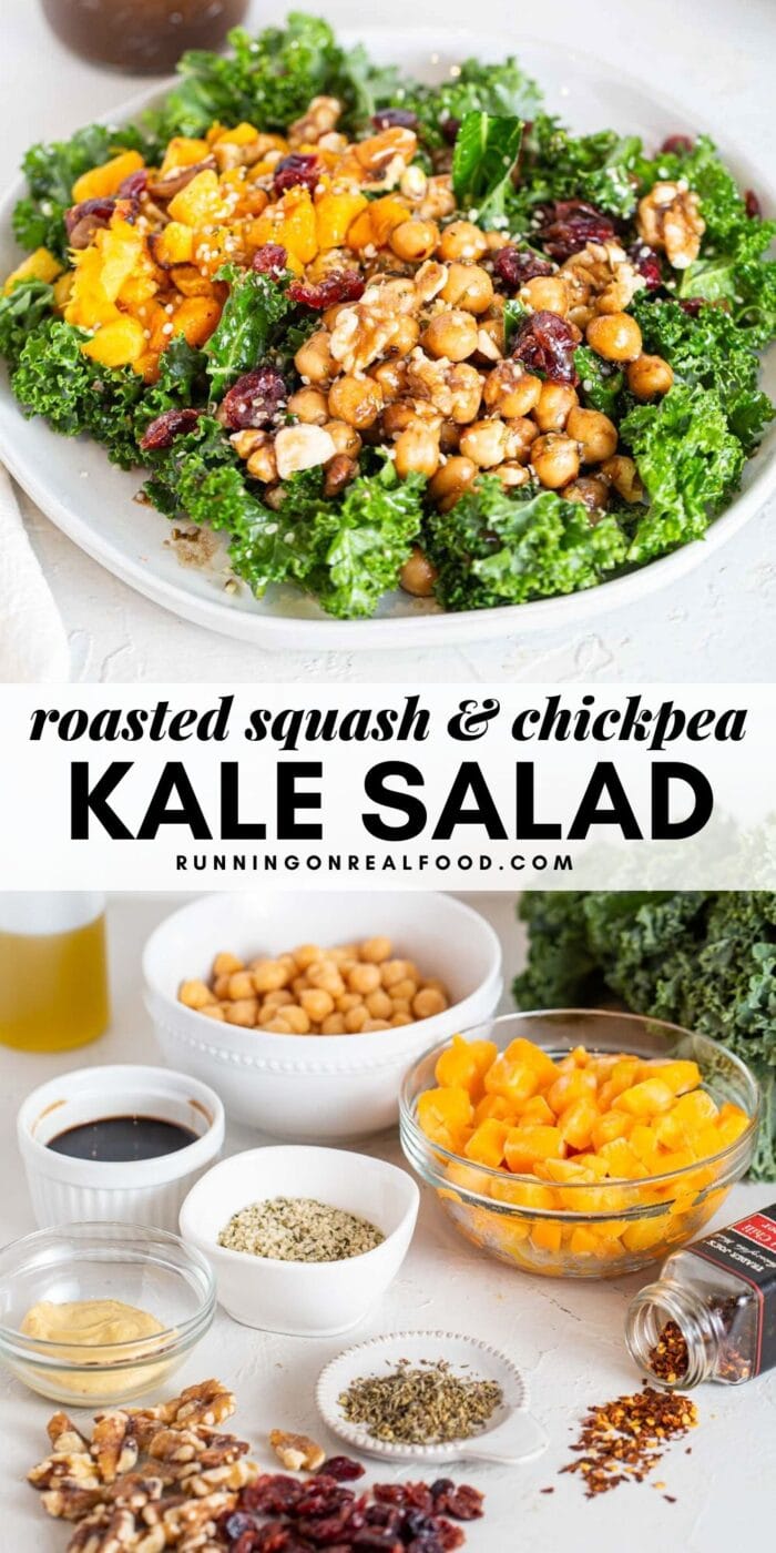Roasted Squash Salad with Marinated Chickpeas - Running on Real Food