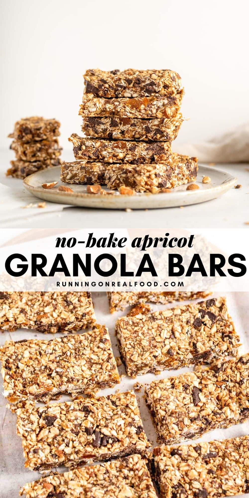 Apricot Dark Chocolate Granola Bars - Running on Real Food