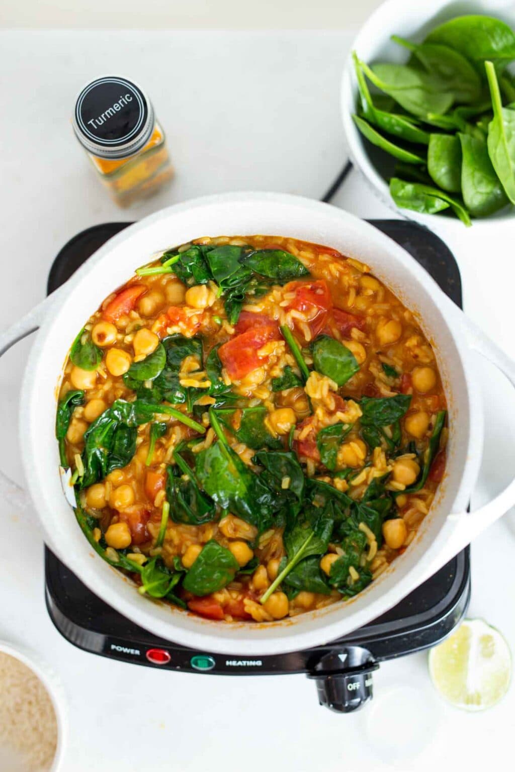 Curried Chickpea Stew with Rice - Running on Real Food