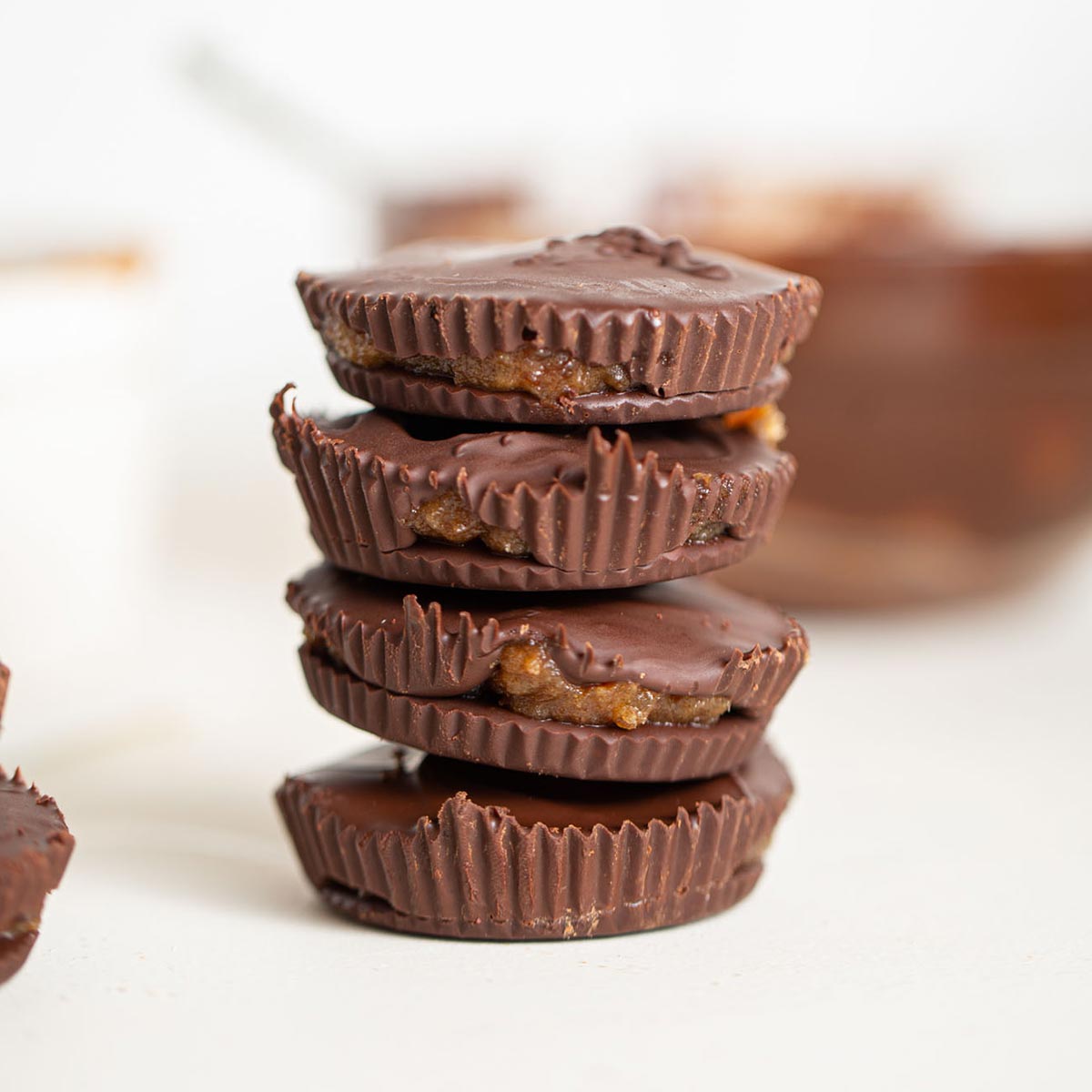 Easy Vegan Chocolate Caramel Cups | Just 2 simple ingredients!