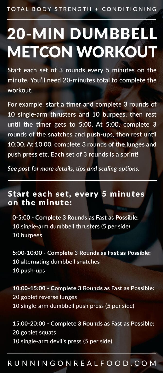 Minute Dumbbell Metcon Workout Running On Real Food