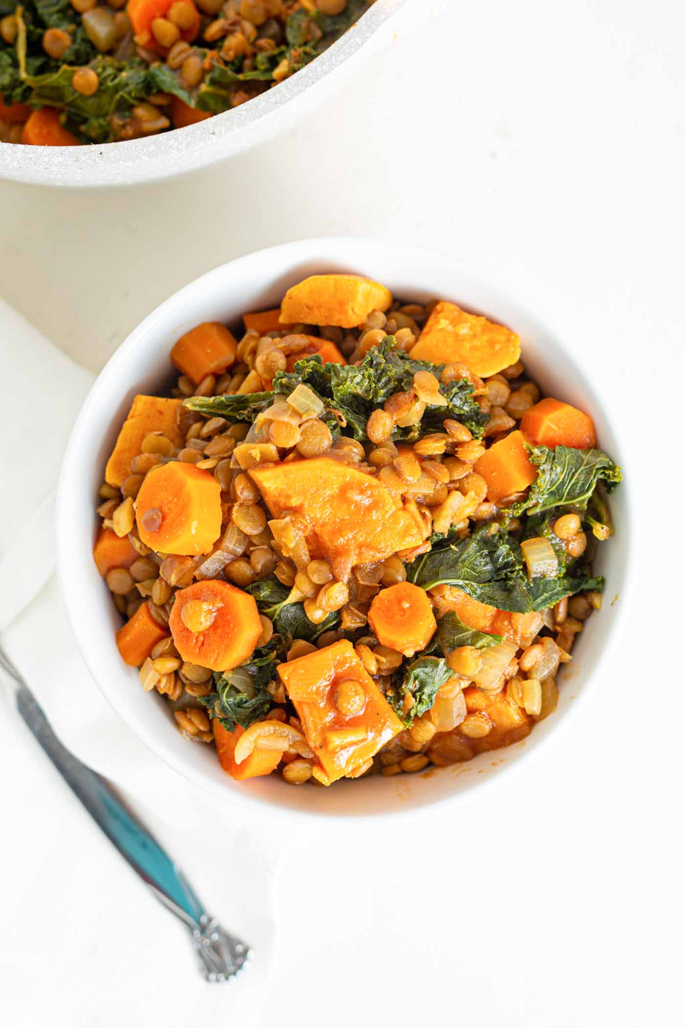 Lentil Sweet Potato Stew with Kale - Running on Real Food