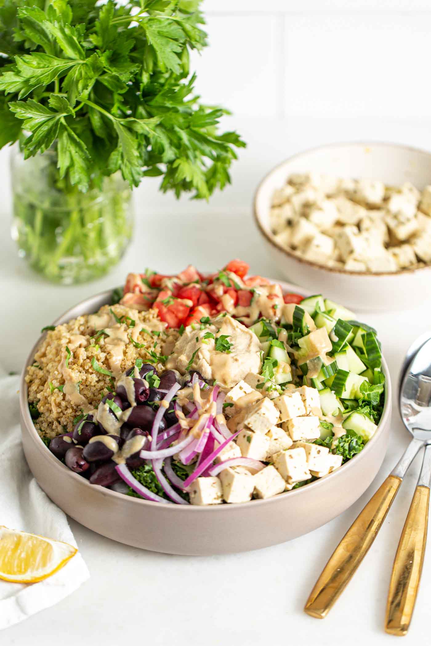Vegan Mediterranean Quinoa Bowls - Running on Real Food