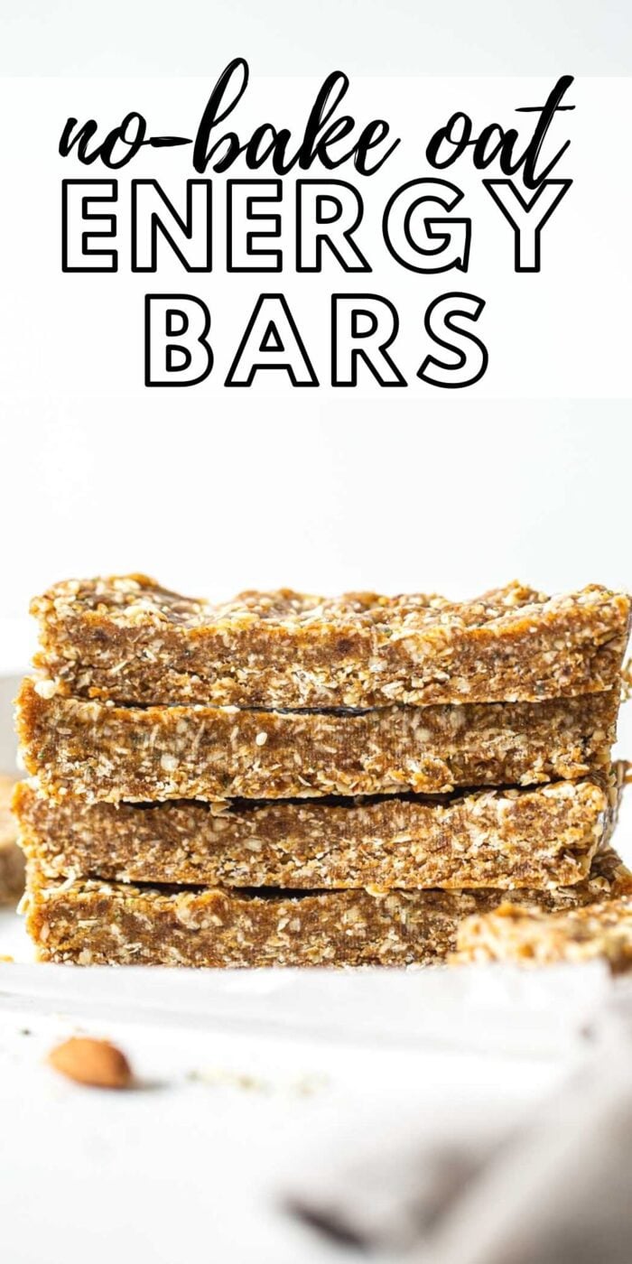Pinterest graphic for no-bake oatmeal bars.