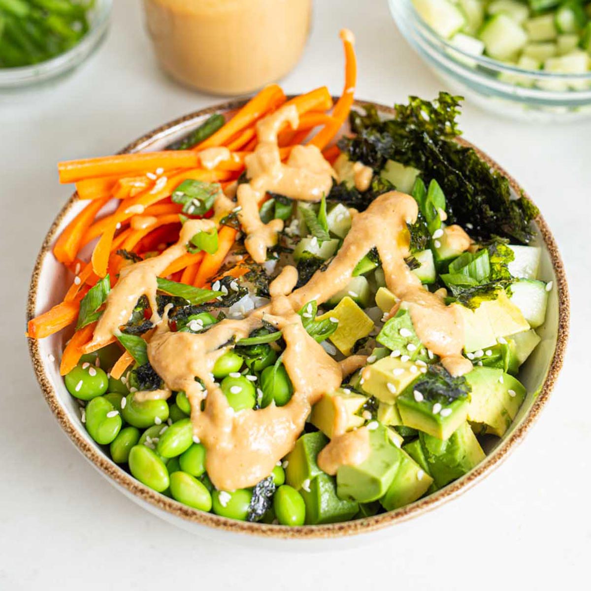 Vegan Sushi Bowl Meal Prep {High Protein} - That Vegan Babe