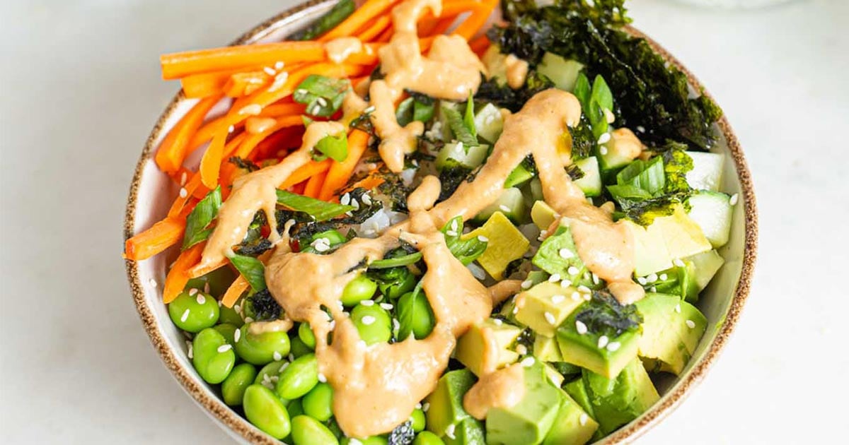 Simple Vegan Sushi Bowl for Meal Prep - Sarahs Vegan Guide
