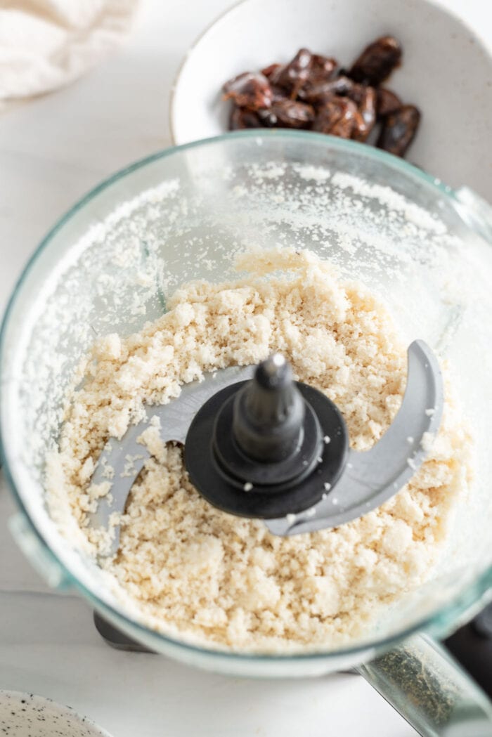 Cashews and shredded coconut blended together in a food processor.