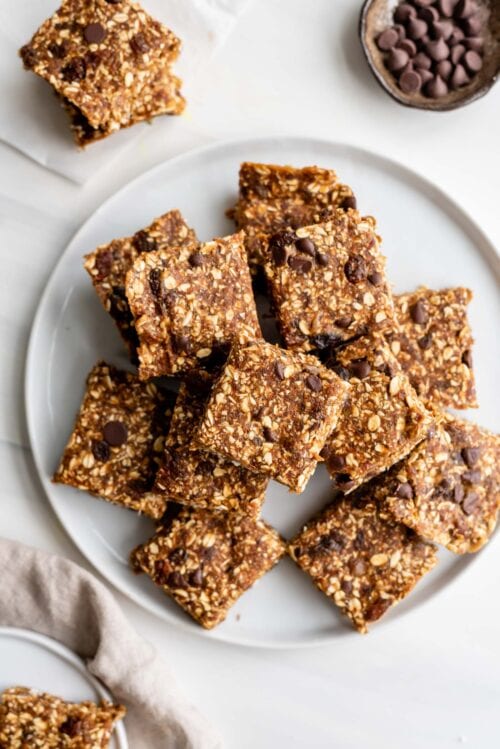 No-Bake Oatmeal Raisin Bars with Chocolate Chips