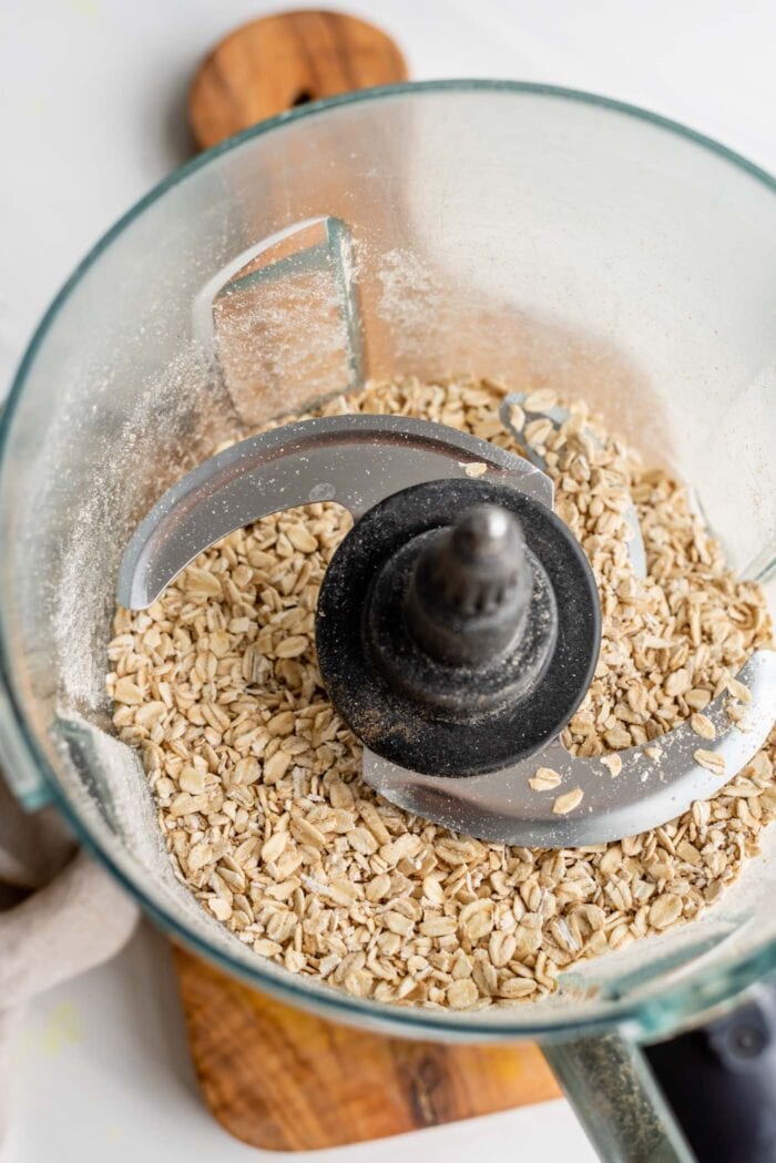Oats blended up in a food processor.