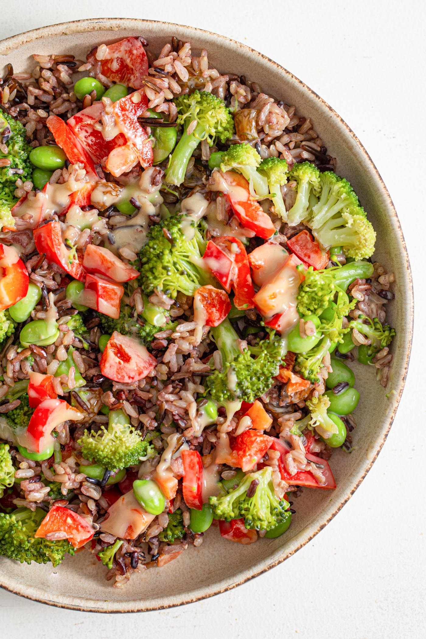 Wild Rice Edamame Broccoli Salad - Running on Real Food