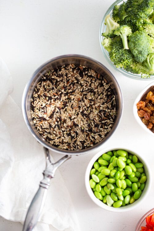 Wild Rice Edamame Broccoli Salad - Running on Real Food