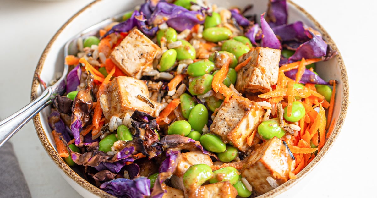 Tofu Edamame Buddha Bowl - Running on Real Food