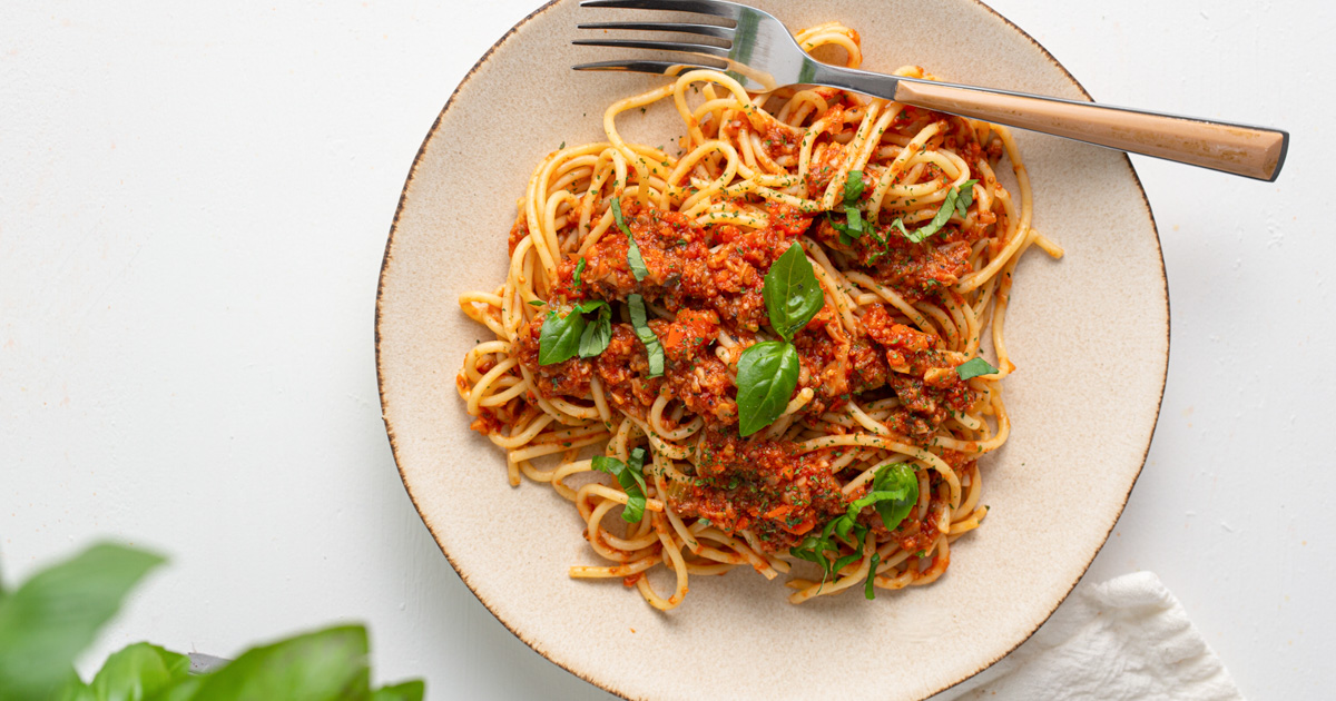 Best Vegan Mushroom Bolognese Sauce - Running on Real Food