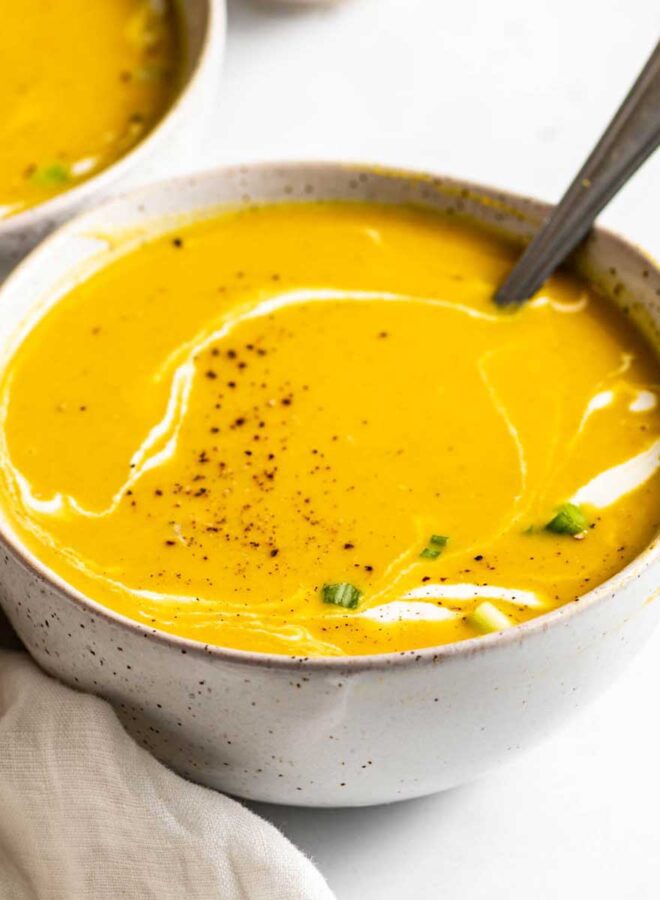 Creamy Coconut Kabocha Squash Soup - Running on Real Food