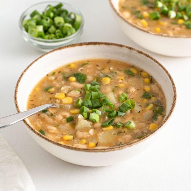 Vegan White Bean Chili - Running on Real Food