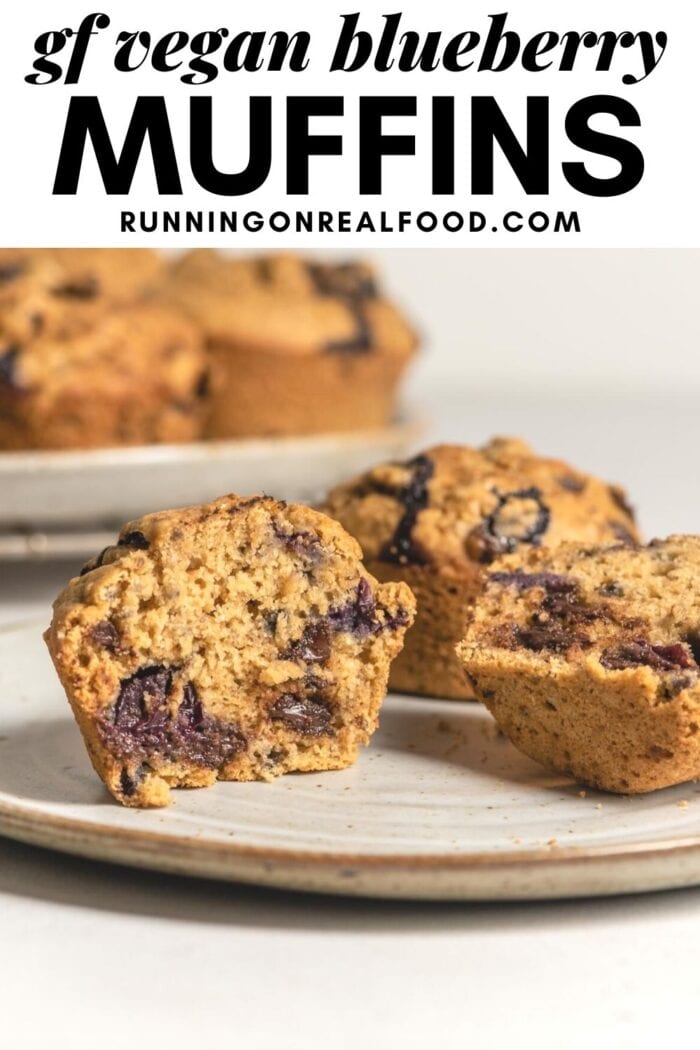 Pinterest graphic with an image and text for chickpea flour muffins.