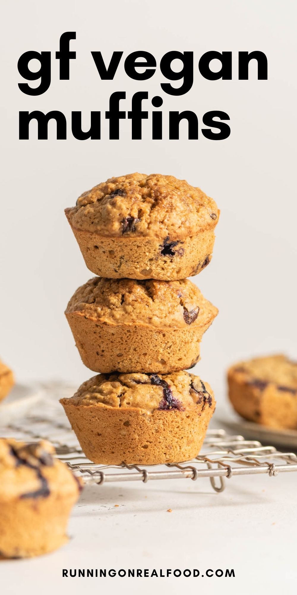 Pinterest graphic with an image and text for chickpea flour muffins.