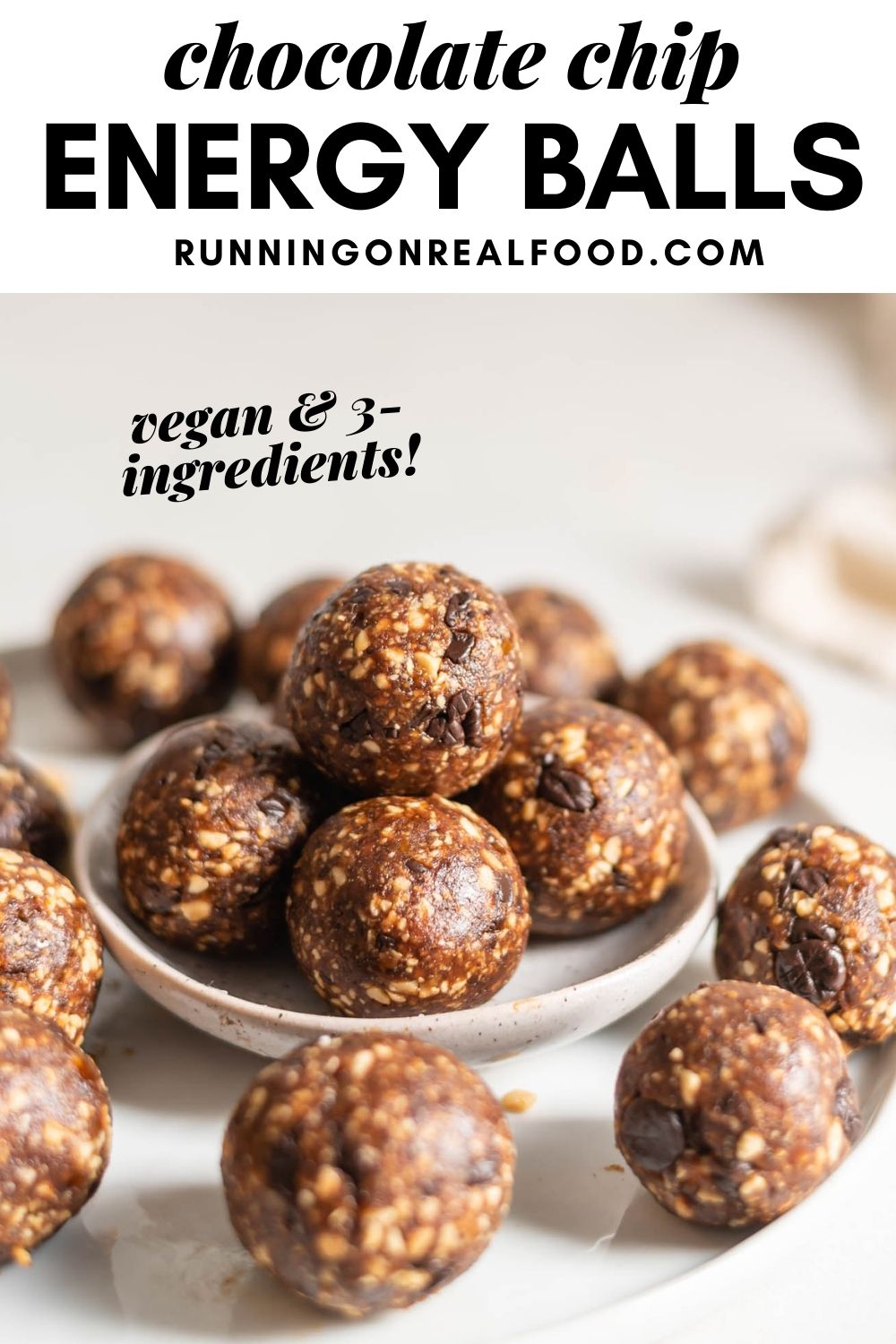 Peanut Chocolate Chip Energy Balls - Running on Real Food