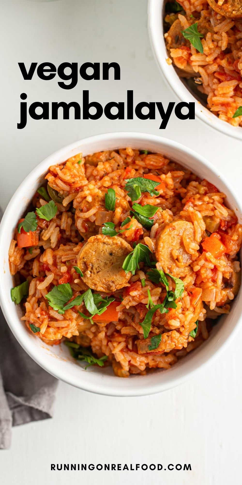 Vegan Jambalaya with Vegan Sausauge - Running on Real Food